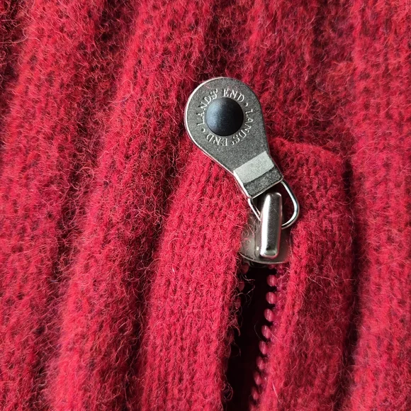 Lands' End Womens Bold Red Zip-Up Sweater - Picture 6 of 7
